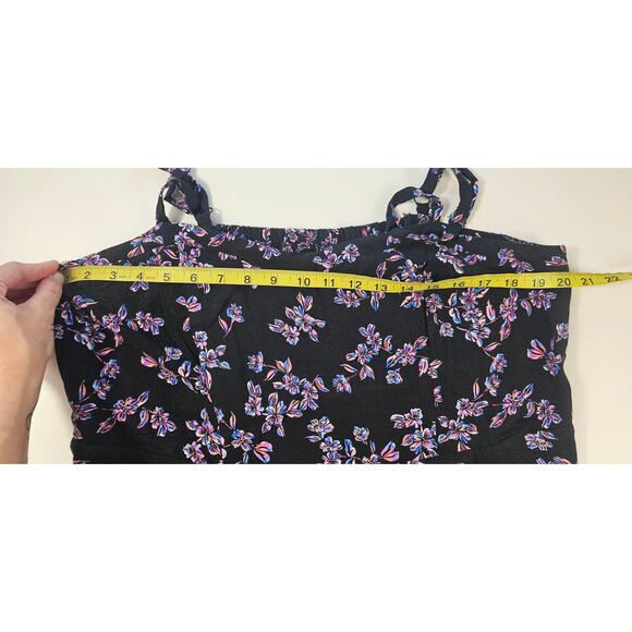 Torrid sz 2 (2X) tank tunic dress summer floral coquette stretch comfort black - Picture 7 of 8